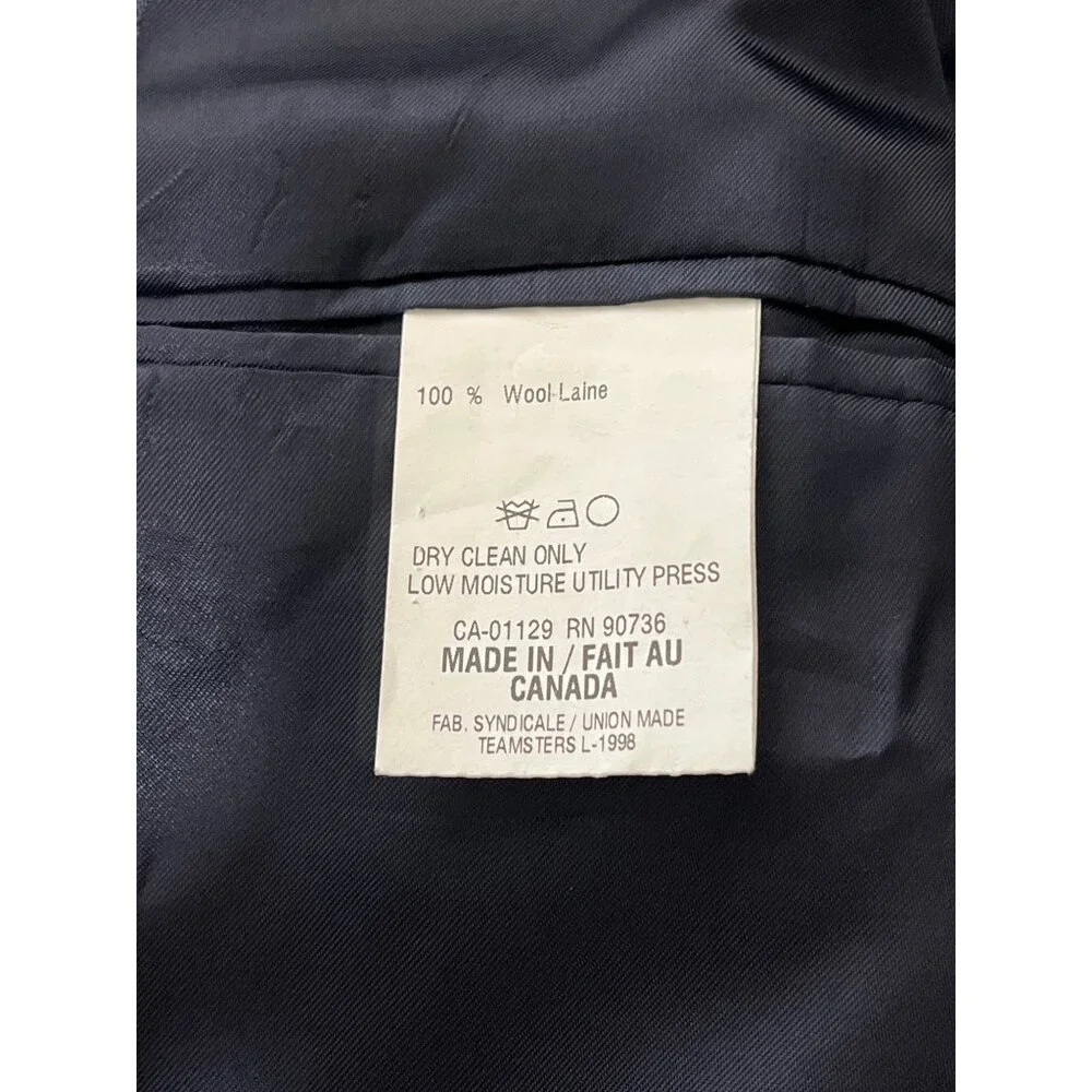 Polo University By Ralph Lauren Mens Wool Blazer 42R Navy Blue Made In Canada